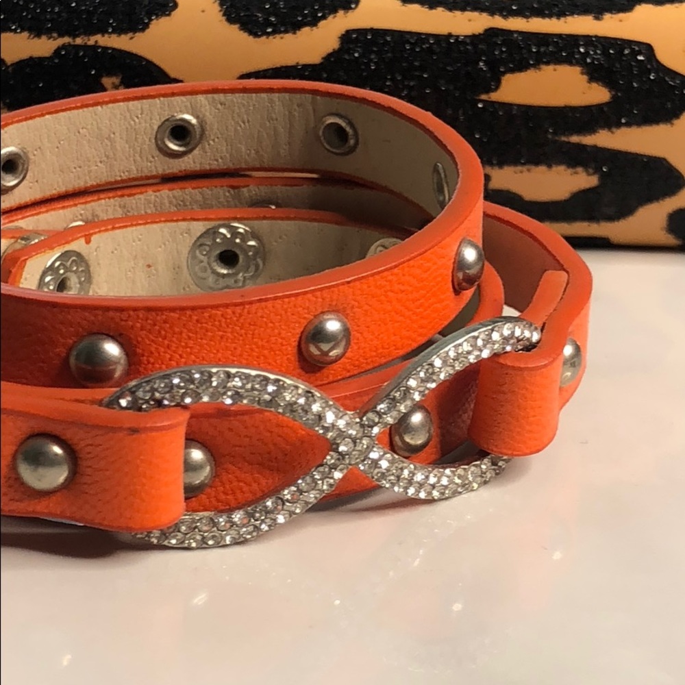 Pave Infinity Rhinestone Wrap Bracelet w/ studs